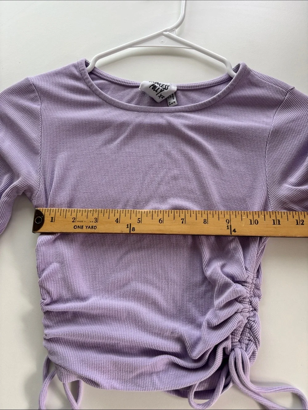 Princess Polly Lavender Side-Ruched Long Sleeve Crop Top -606sku